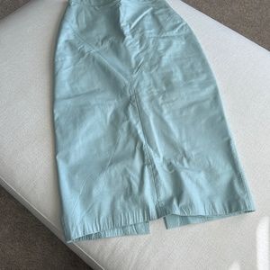 Light Aqua genuine leather skirt